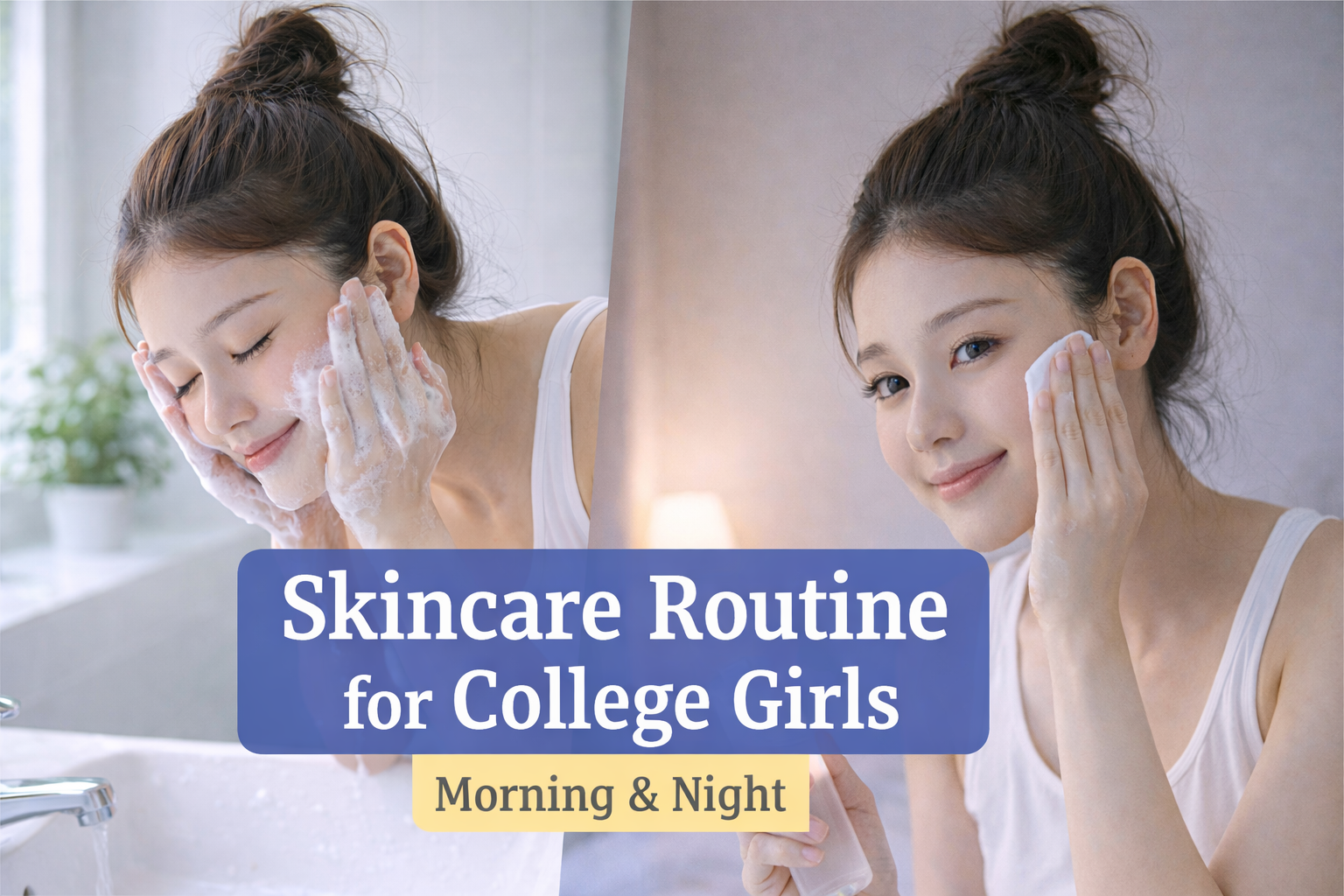 Skincare Routine for College Girls (Morning & Night)