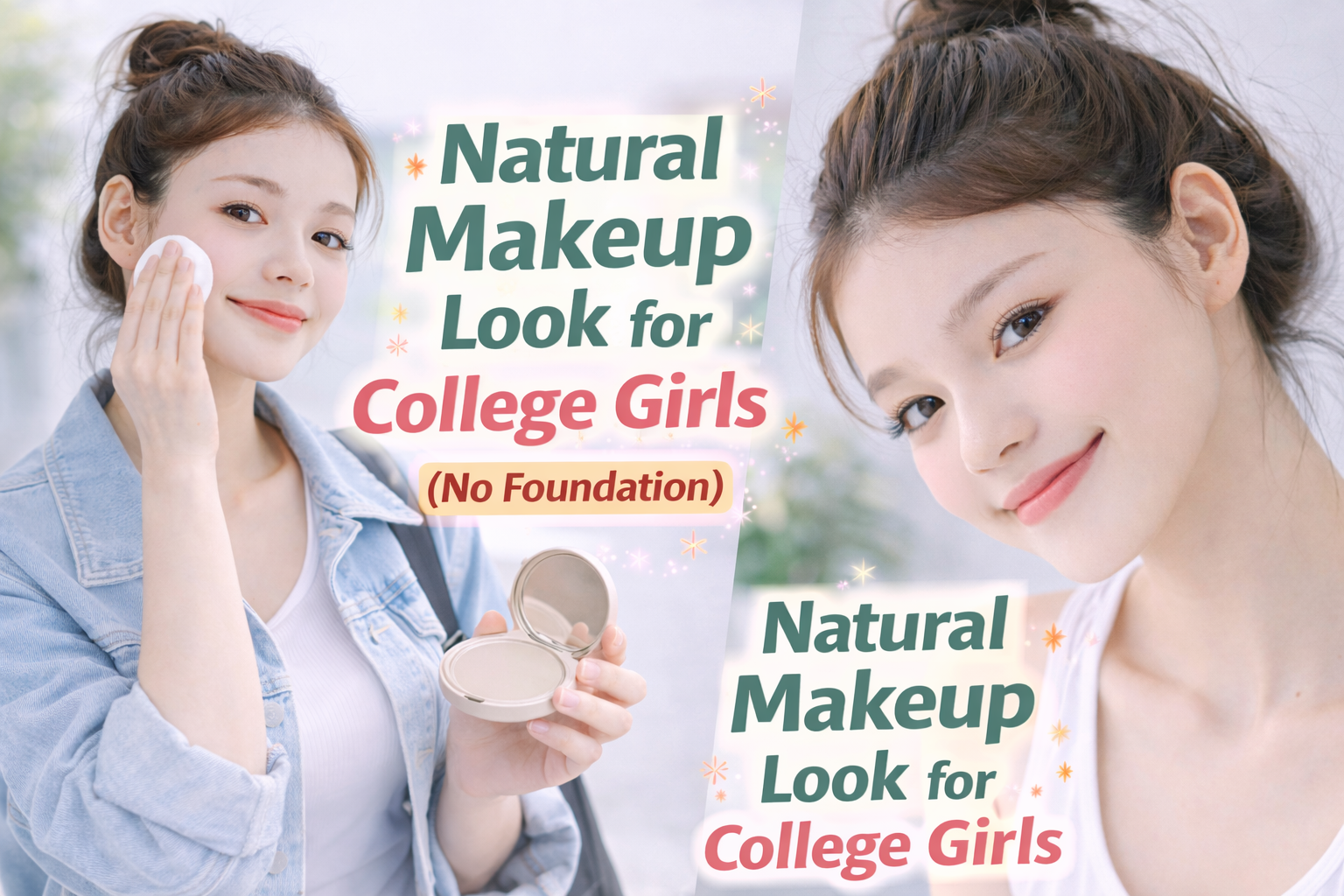 Natural Makeup Look for College Girls (No Foundation)